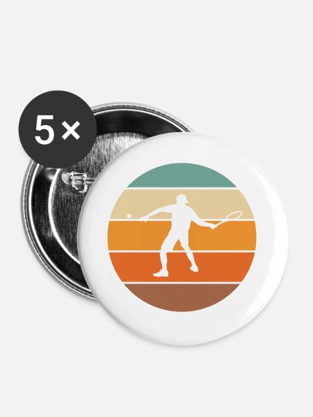 Tennis - Buttons groß 56 mm (5er Pack) - Weiß