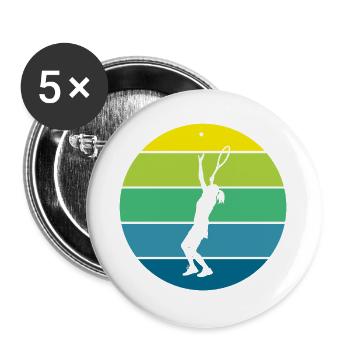 Tennis - Buttons groß 56 mm (5er Pack) - Weiß - Vorne