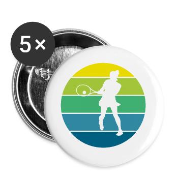tennis - Lot de 5 grands badges (56 mm) - blanc - Devant