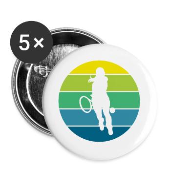 tennis - Lot de 5 grands badges (56 mm) - blanc - Devant