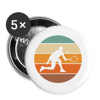 tennis - Lot de 5 grands badges (56 mm) - blanc - Devant