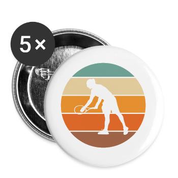 tennis - Lot de 5 grands badges (56 mm) - blanc - Devant