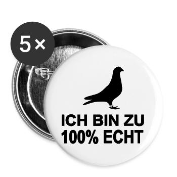Tauben - Buttons groß 56 mm (5er Pack) - Weiß - Vorne
