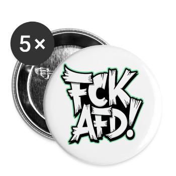 FCK AFD political statement against the right wing - Buttons large 2.2''/56 mm (5-pack) - white - Front