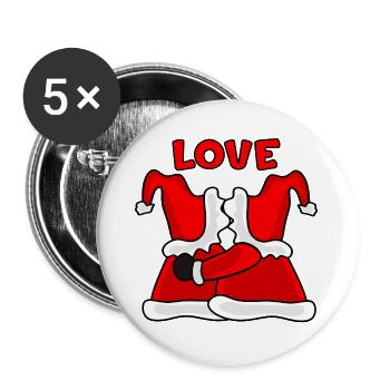 Adore le Père Noël - Lot de 5 grands badges (56 mm) - blanc - Devant
