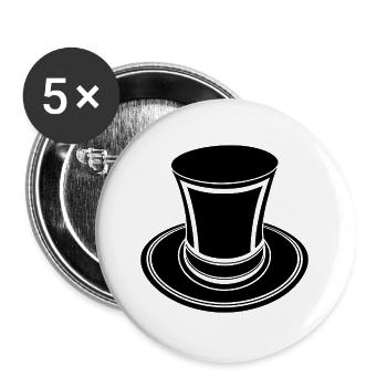 Top Hat - Buttons large 2.2''/56 mm (5-pack) - white - Front