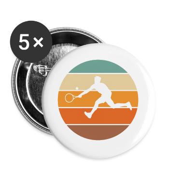 tennis - Lot de 5 grands badges (56 mm) - blanc - Devant