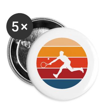 tennis - Lot de 5 grands badges (56 mm) - blanc - Devant
