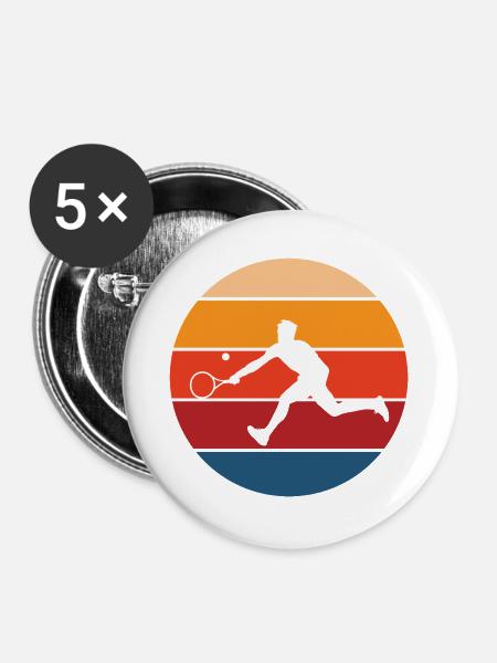 Tennis - Buttons groß 56 mm (5er Pack) - Weiß
