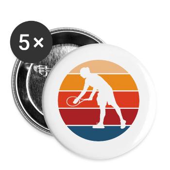 tennis - Lot de 5 grands badges (56 mm) - blanc - Devant