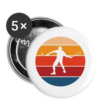 tennis - Lot de 5 grands badges (56 mm) - blanc - Devant