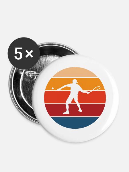 Tennis - Buttons groß 56 mm (5er Pack) - Weiß