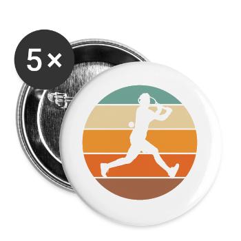 tennis - Lot de 5 grands badges (56 mm) - blanc - Devant
