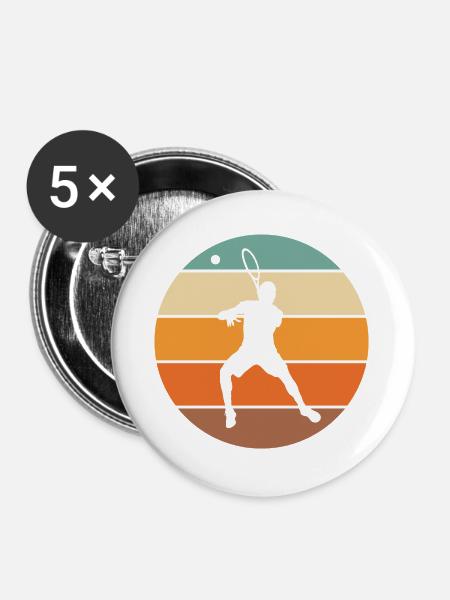 Tennis - Buttons groß 56 mm (5er Pack) - Weiß