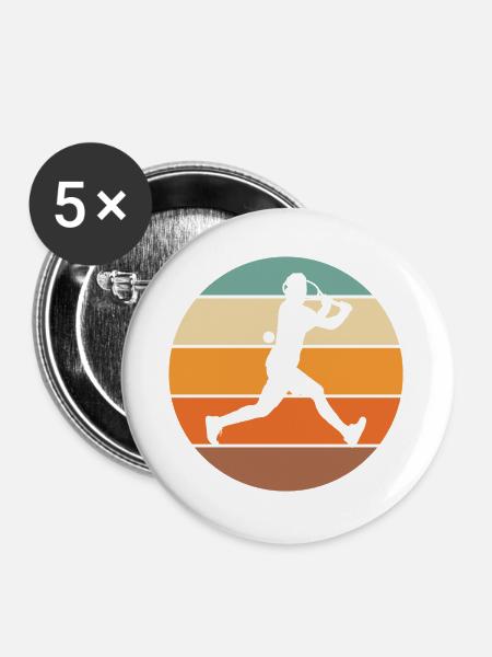 Tennis - Buttons groß 56 mm (5er Pack) - Weiß