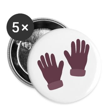 Mauve Minimalist Gloves Print - Buttons large 2.2''/56 mm (5-pack) - white - Front