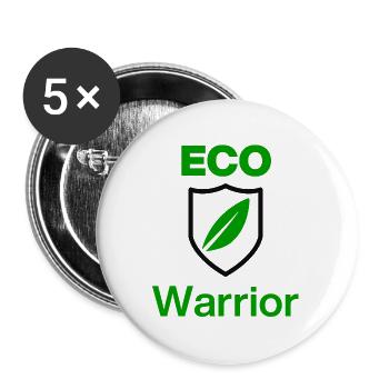 ECO Warrior. Green Mindset, Ecologies first - Buttons large 2.2''/56 mm (5-pack) - white - Front