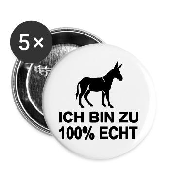 Esel - Buttons groß 56 mm (5er Pack) - Weiß - Vorne