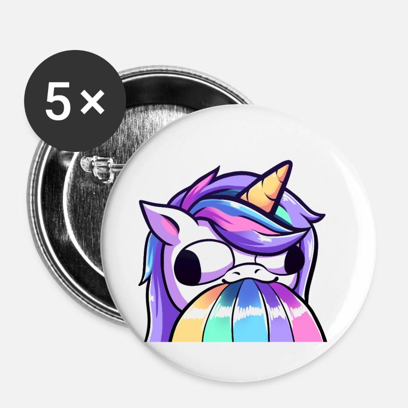 Lya derp - Lot de 5 grands badges (56 mm) - blanc