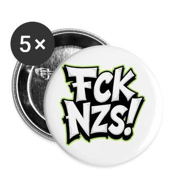 FCK NZS Statement gegen Rassismus - Buttons groß 56 mm (5er Pack) - Weiß - Vorne