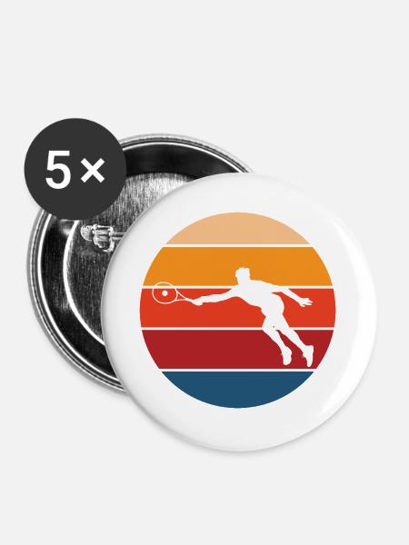 Tennis - Buttons groß 56 mm (5er Pack) - Weiß