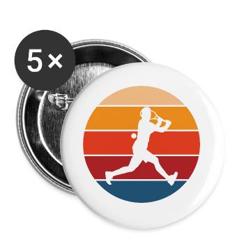 tennis - Lot de 5 grands badges (56 mm) - blanc - Devant