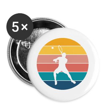 Tennis - Buttons groß 56 mm (5er Pack) - Weiß - Vorne