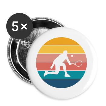tennis - Lot de 5 grands badges (56 mm) - blanc - Devant