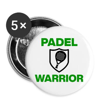 Padel Warrior – For Court Fighters and Padel Fans - Buttons large 2.2''/56 mm (5-pack) - white - Front