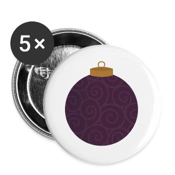 Ornement violet tourbillonné - Lot de 5 grands badges (56 mm) - blanc - Devant