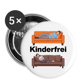 Child-free – sofa, peace, happiness for parents - Buttons large 2.2''/56 mm (5-pack) - white - Front