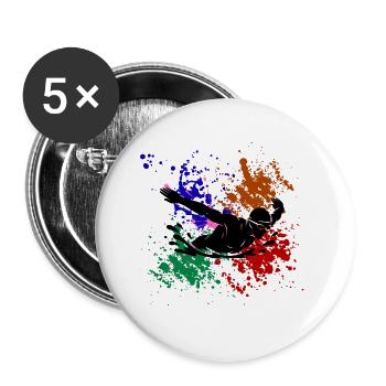 Swimmer Colored Paint Shards - Buttons large 2.2''/56 mm (5-pack) - white - Front