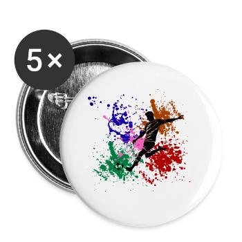 Football graffiti - Buttons large 2.2''/56 mm (5-pack) - white - Front