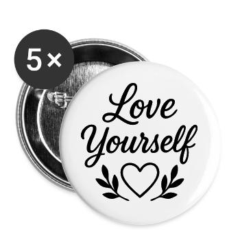 aime toi toi-même - Lot de 5 grands badges (56 mm) - blanc - Devant