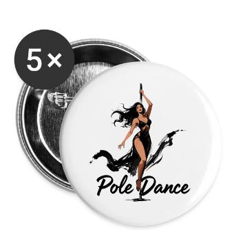 Pole Dance Pole Dancer Aesthetic Gift - Buttons large 2.2''/56 mm (5-pack) - white - Front
