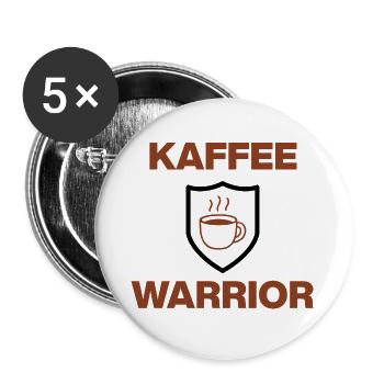 Coffee Warrior – no bean, no fight - Buttons large 2.2''/56 mm (5-pack) - white - Front