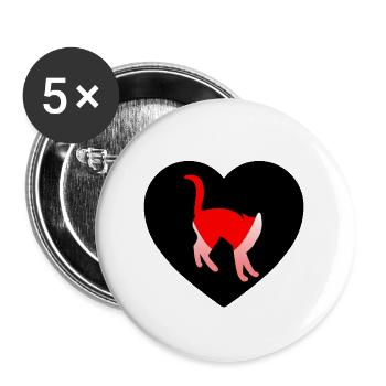 feline - Buttons large 2.2''/56 mm (5-pack) - white - Front