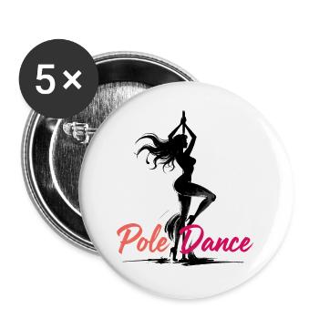 Pole Dance Pole Dancer Aesthetic Gift - Buttons large 2.2''/56 mm (5-pack) - white - Front