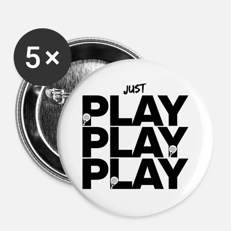 Just Play Padel, Smash it forever, Padel Sport - Buttons large 2.2''/56 mm (5-pack) - white