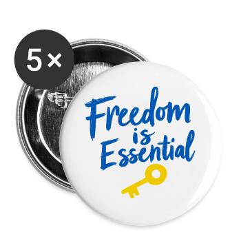 Freedom Is Essential Key to Freedom - Buttons large 2.2''/56 mm (5-pack) - white - Front