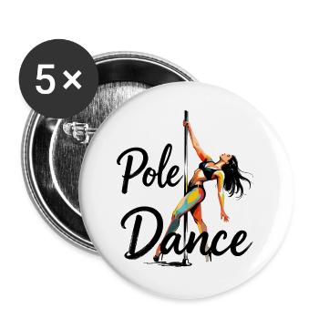 Pole Dance Pole Dancer Aesthetic Gift - Buttons large 2.2''/56 mm (5-pack) - white - Front