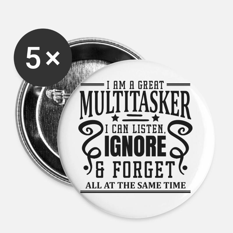 Multitasker: listen, ignore & forget - Buttons large 2.2''/56 mm (5-pack) - white