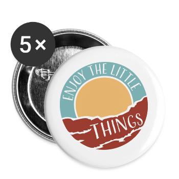 Enjoy The Little Things Gratitude Mindfulness - Buttons large 2.2''/56 mm (5-pack) - white - Front