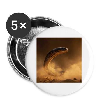 Golden Cobra in the Desert Desert Dust - Buttons large 2.2''/56 mm (5-pack) - white - Front