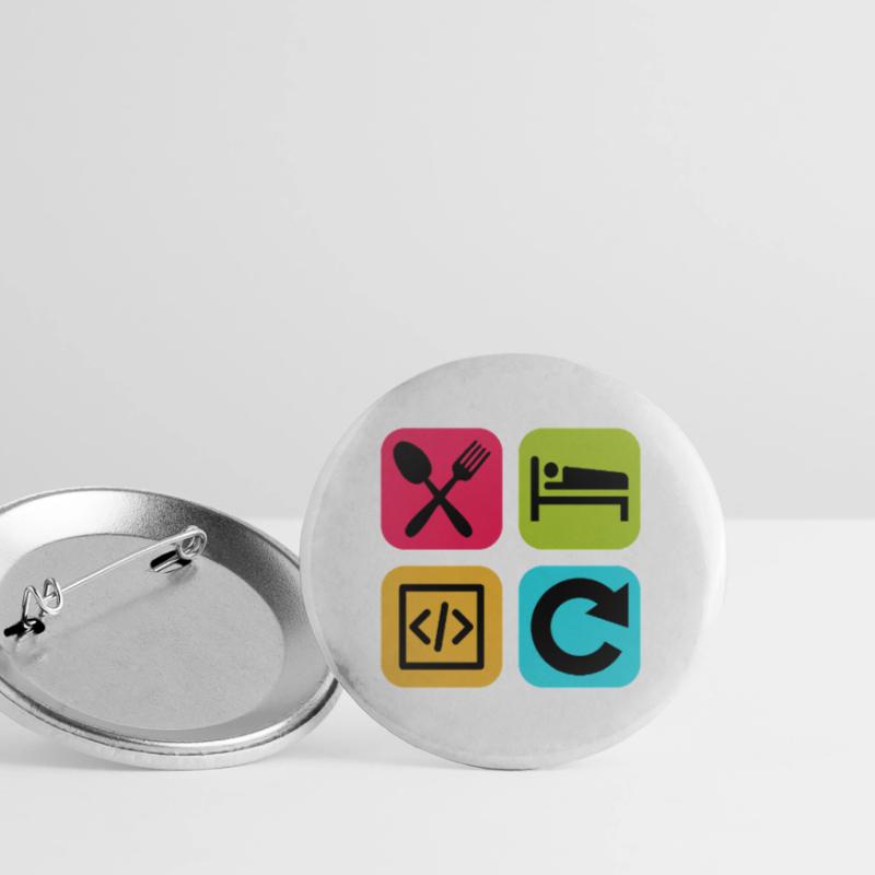 Manger Dormir Code Répéter Citation drôle Dev Lot de 5 grands badges (56 mm)