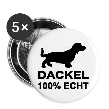 Dackel - Buttons groß 56 mm (5er Pack) - Weiß - Vorne