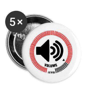 Niveau de volume - Lot de 5 grands badges (56 mm) - blanc - Devant
