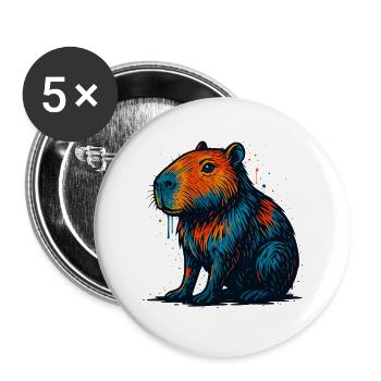 Colorful Beaver Pop Art - Buttons large 2.2''/56 mm (5-pack) - white - Front
