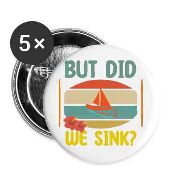 Boat saying - Buttons large 2.2''/56 mm (5-pack) - white - Front