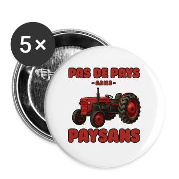 Red Tractor: Farmers in Action - Buttons large 2.2''/56 mm (5-pack) - white - Front